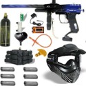 Paintball air guns and masks.