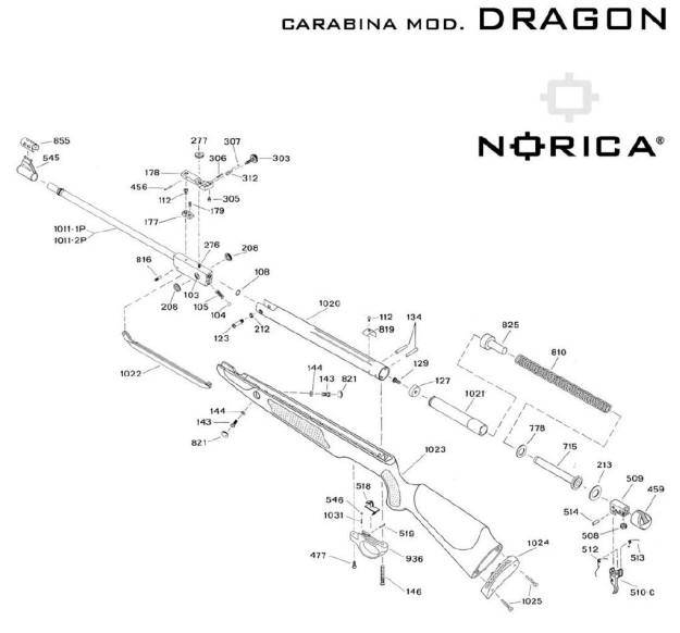 Norica Dragon airgun carbine. Norica airguns.