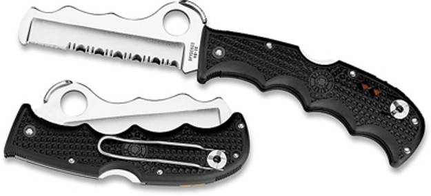 Spyderco pocket knives, combinated edge