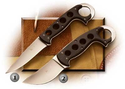 CRKT KNIVES CARCAJOU HUNTER AND COBUK SKINNER.