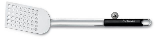 STAINLESS STEEL SHOVEL OF FRIED WITH POLYPROPYLENE HANDLE.