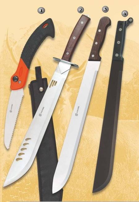 SPORT MACHETES AND HANDSAW.