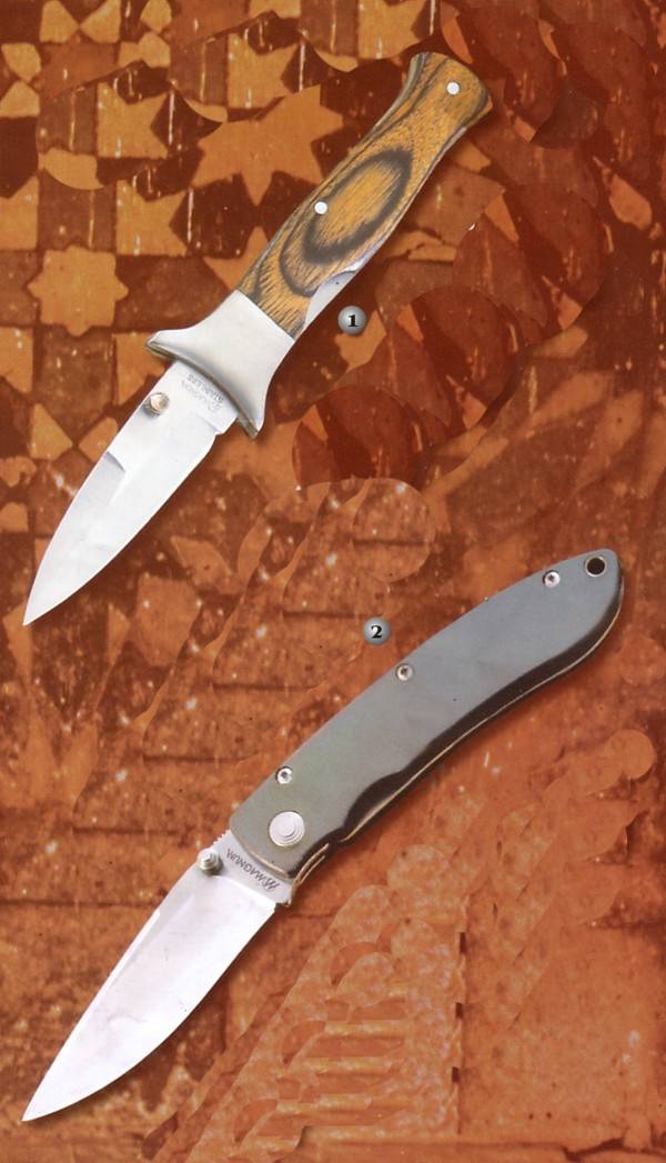Magnum knife Steel guard with wood handless and Silver wolf with gray handless