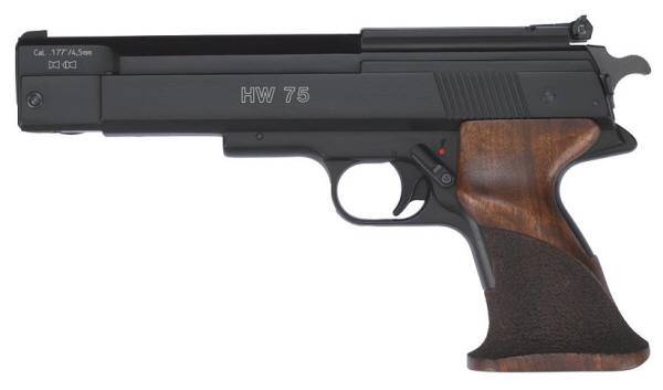 Weihrauch HW 75 air pistol with wood grip.