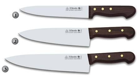 CUCHILLOS DE COCINERO  CON MANGO DE MADERA DE PALISANDRO