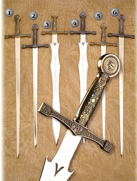 ESPADA EXCALIBUR ORO VIEJO, PLATA VIEJA