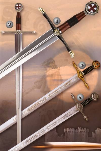 Espada de los cruzados y espada Mas�nica