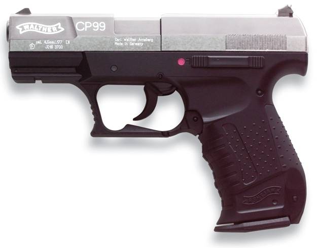 Walther Cp99 niquelada de forma compacta y bajo eje visual