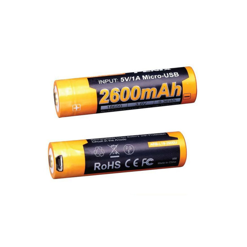 Rechargeable Battery Mini Usb 18650 36V 2600 Mah Fenix