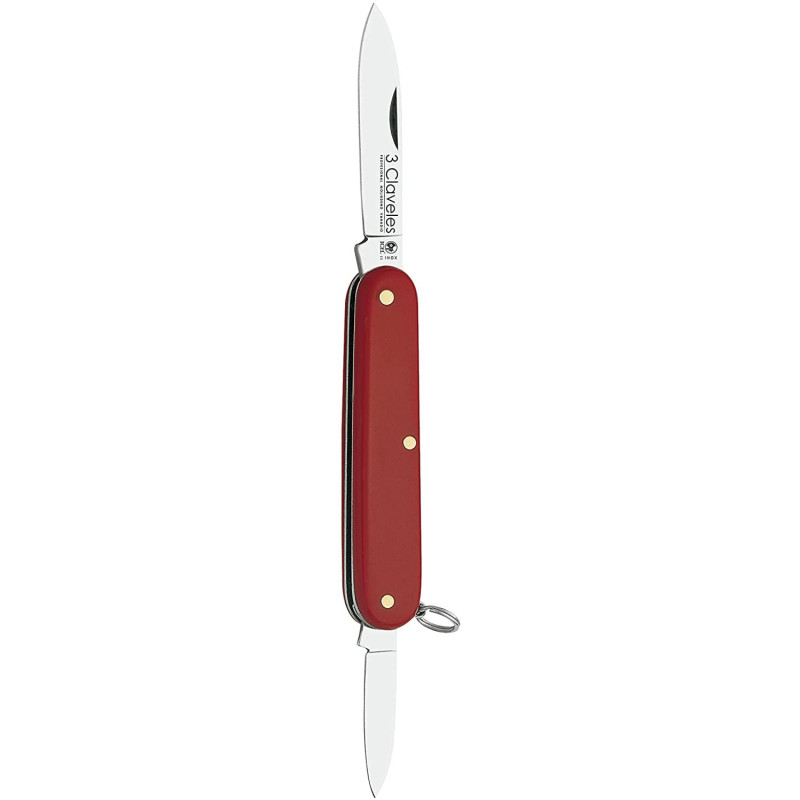 Navaja Inox 2 Hojas 8 cm Roja 3Claveles