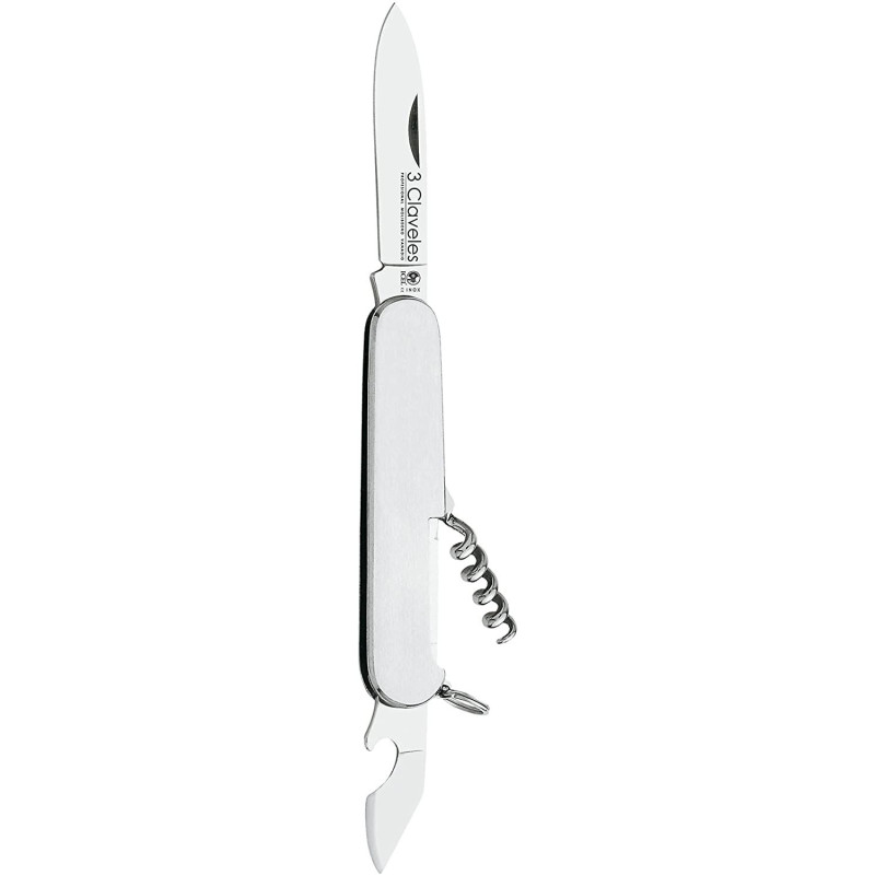 Sacac Stainless Steel Knife + Opener 9 cm 3Claveles