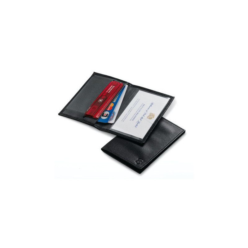 CARTEIRA DE COURO PRETO VICTORINOX "SWISS-CARD"