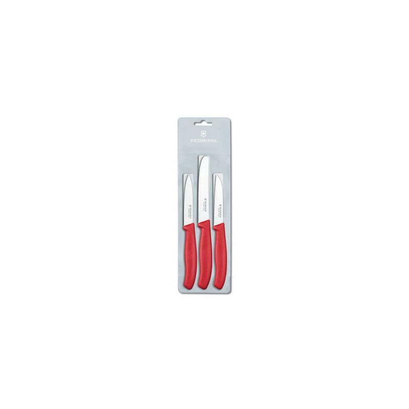 SET DI 3 COLTELLI PER VERDURE VICTORINOX 6.7111.3. ROSSO