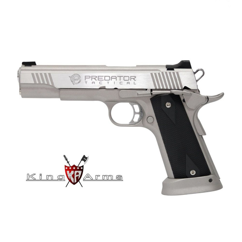 KING ARMS Pistolet Predator Iron Shrike Argent - 6 mm GBB