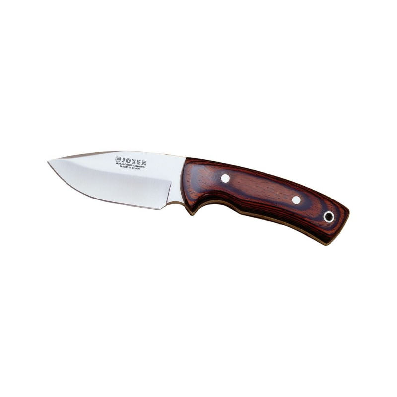 RED WOOD HANDLE 8,5 CM FIXED BLADE SKINNING KNIFE