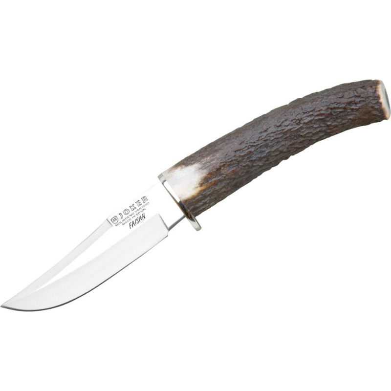 ANTLER TIP HANDLE 10 CM STAINLESS STEEL CLIP POINT BLADE OUTDOOR KNIFE