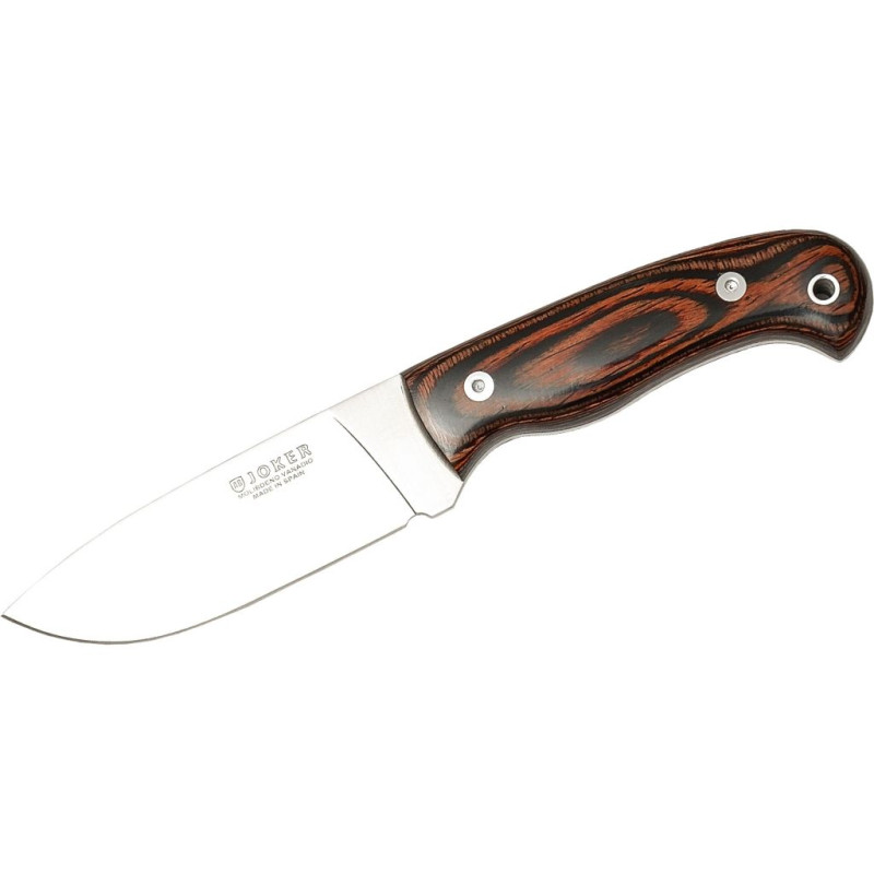 OUTDOOR KNIFE WITH RED WOOD SCALES AND BLADE LENGTH 11 CM