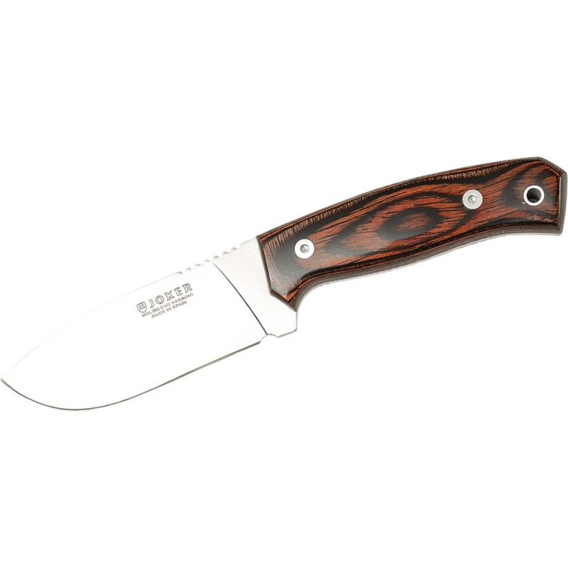 10 CM STAINLESS STEEL FULL TANG FIXED BLADE KNIFE WITH RED WOOD HANDLE