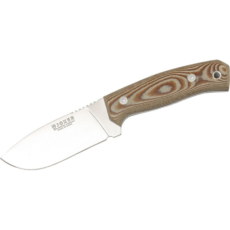 BROWN MICARTA SCALES 10,5 CM FULL TANG STAINLEES STEEL BLADE OUTDOOR KNIFE