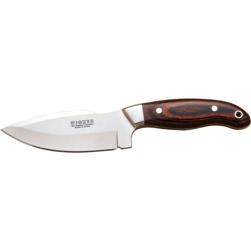 11 CM STAINLESS STEEL SKINNING FIXED BLADE KNIFE WITH RED WOOD HANDLE