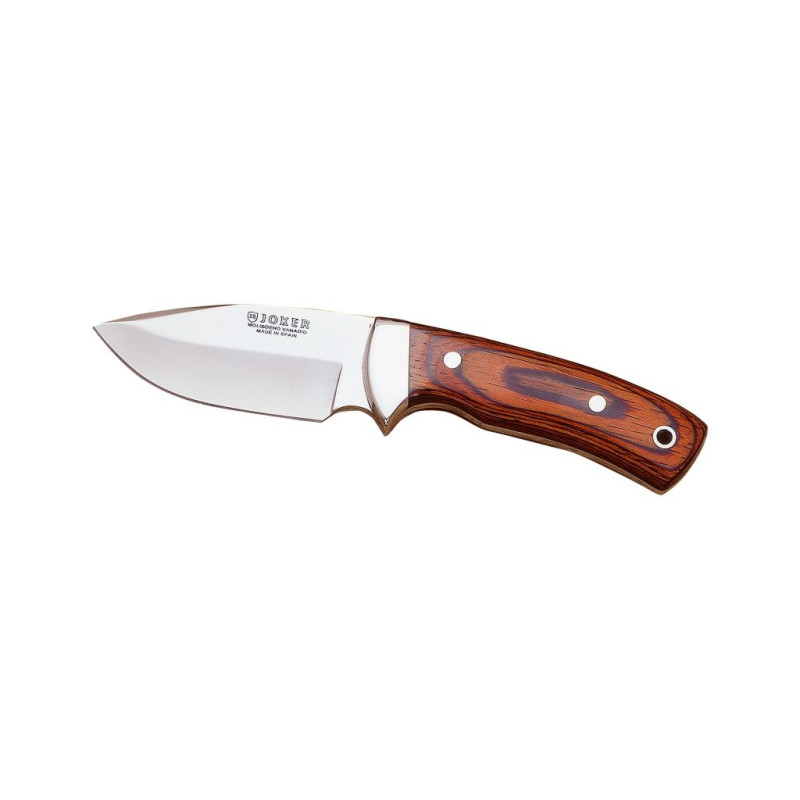 RED WOOD HANDLE 7,5 CM FIXED BLADE SKINNING KNIFE