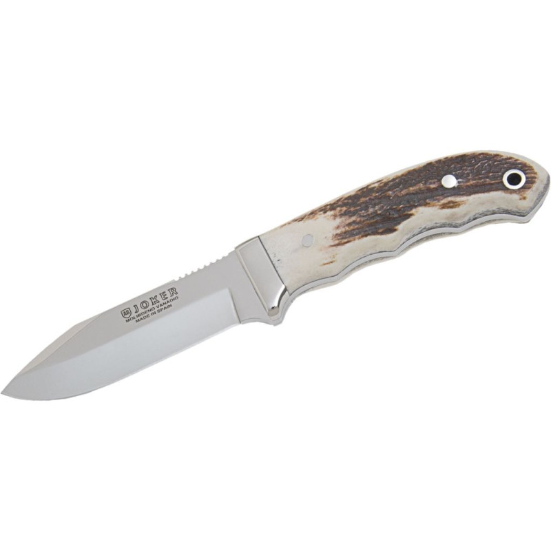 STAG DEER ANTLER SCALES 9,5 CM STAINLESS STEEL FULL TANG SPEY-POINT BLADE OUTDOOR KNIFE