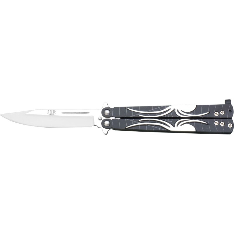 ALUMINIUM HANDLE 9,5 CM STAINLESS STEEL BLADE BUTTERFLY KNIFE
