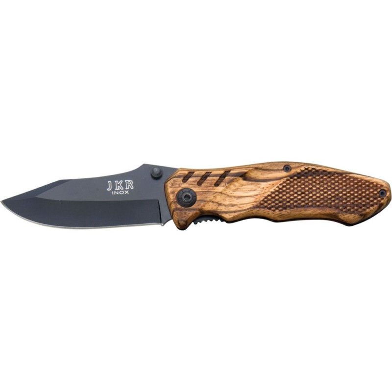 WOOD SCALES 8,3 CM COATED BLADE LENGTH FOLDING KNIFE