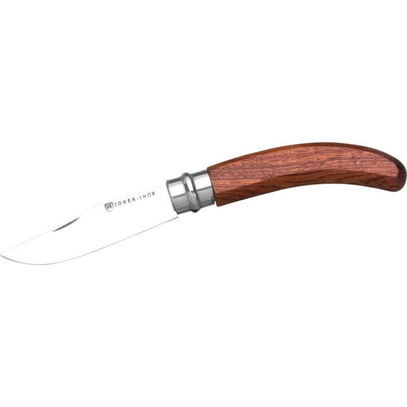 BUBINGA WOOD HANDLE 8 CM STAINLESS STEEL FOLDING KNIFE WITH VIROLOCK