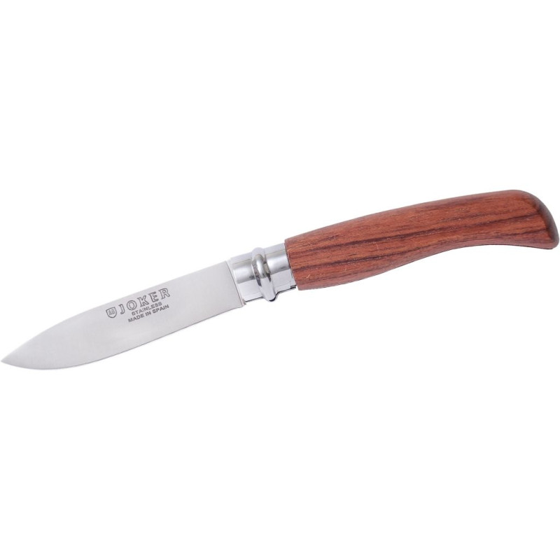 BUBINGA WOOD HANDLE 8 CM STAINLESS STEEL FOLDING KNIFE WITH VIROLOCK