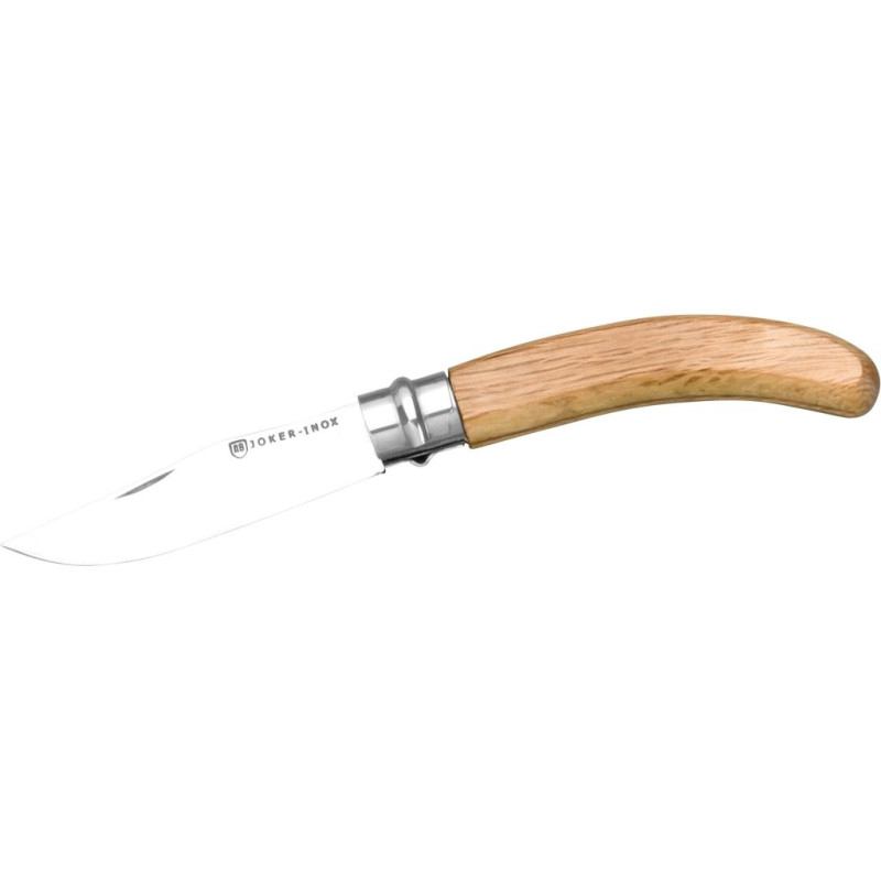 HOLM OAK WOOD HANDLE 8 CM STAINLESS STEEL FOLDING KNIFE WITH VIROLOCK