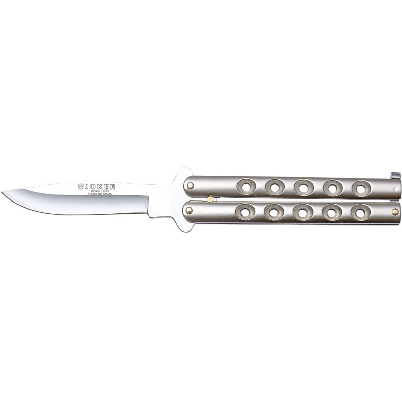 COUTEAU DE POCHE FAN ZAMAK LAME CHROMÉE 10 CM.