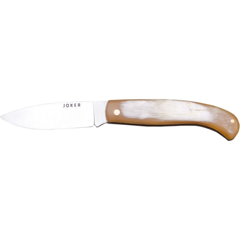 COLTELLO A STANTUFFO CON SQUAME IN CORNO DI TORO E LAMA IN ACCIAIO INOX DA 8 CM