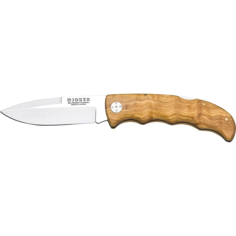 HUNTING FOLDING KNIFE WITH OLIVE WOOD HANDLE AND BLADE LENGTH 9 CM