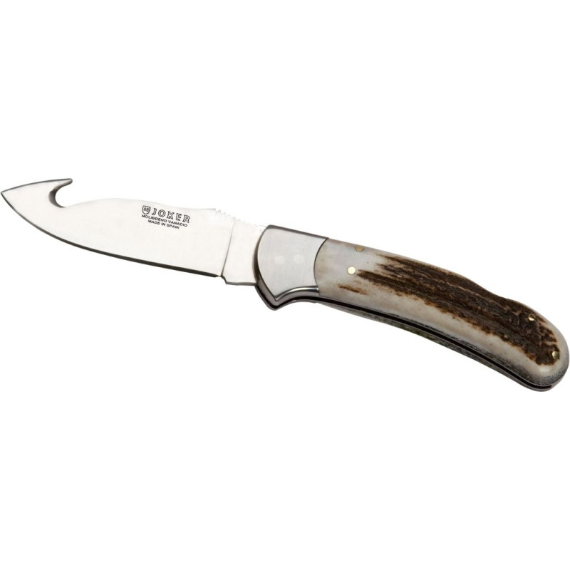SKINNER FOLDING KNIFE WITH STAG HORN HANDLE STAINLESS STEEL BOLSTER AND BLADE LENGTH 9 CM