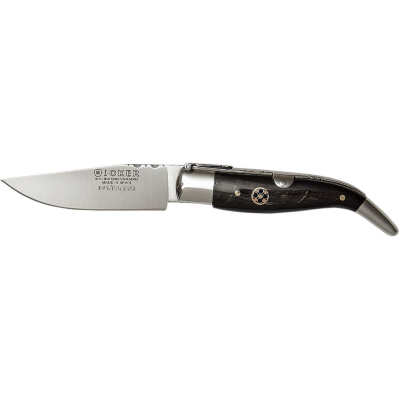CLASSICAL SPANISH FOLDING KNIFE BANDOLERA BUFFALO HORN HANDLE 8 CM BLADE LENGTH
