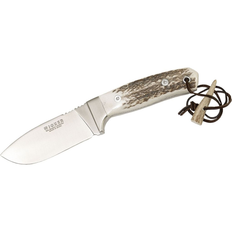 EINTEILIGES BUSCHMESSER MIT HIRSCHGEWEIHSCHUPPEN UND 10 CM KLINGE