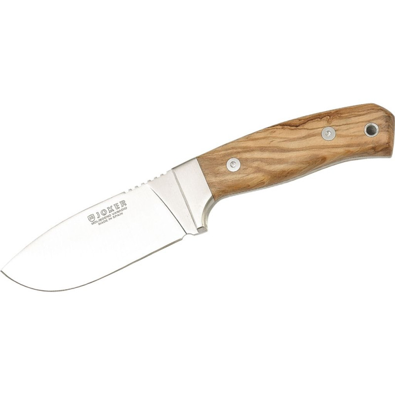 OLIVE WOOD SCALES 10 CM STAINLESS STEEL FULL TANG BLADE OUTDOOR KNIFE