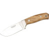 CUCHILLO DE MONTE CON CACHAS DE OLIVO VIROLA Y HOJ