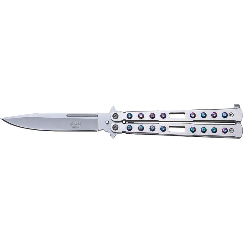 STAINLESS STEEL HANDLE BLADE LENGTH 10,5 CM BUTTERFLY KNIFE