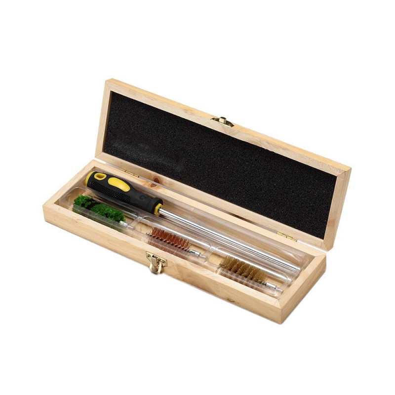 Kit de limpeza Zasdar para calibre .12 com caixa de madeira