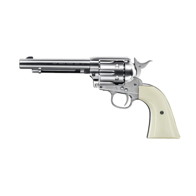 Revolver Colt Peacemaker Niquel White Single Action Army Co2 - 4,5 mm BBs