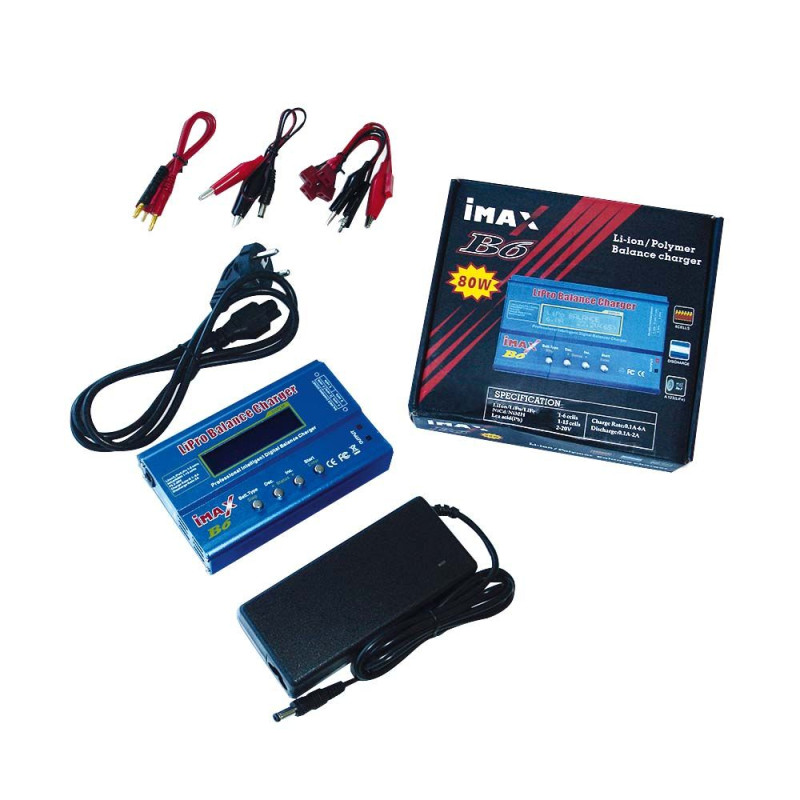 Cargador baterias descargador y balanceador IMAX B6+ transformador