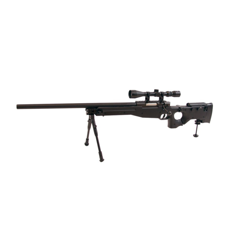 WELL (MB08D) FOLDING STOCK AWP w SCOPE BIPOD AIRSOFT SPRING RIFLE