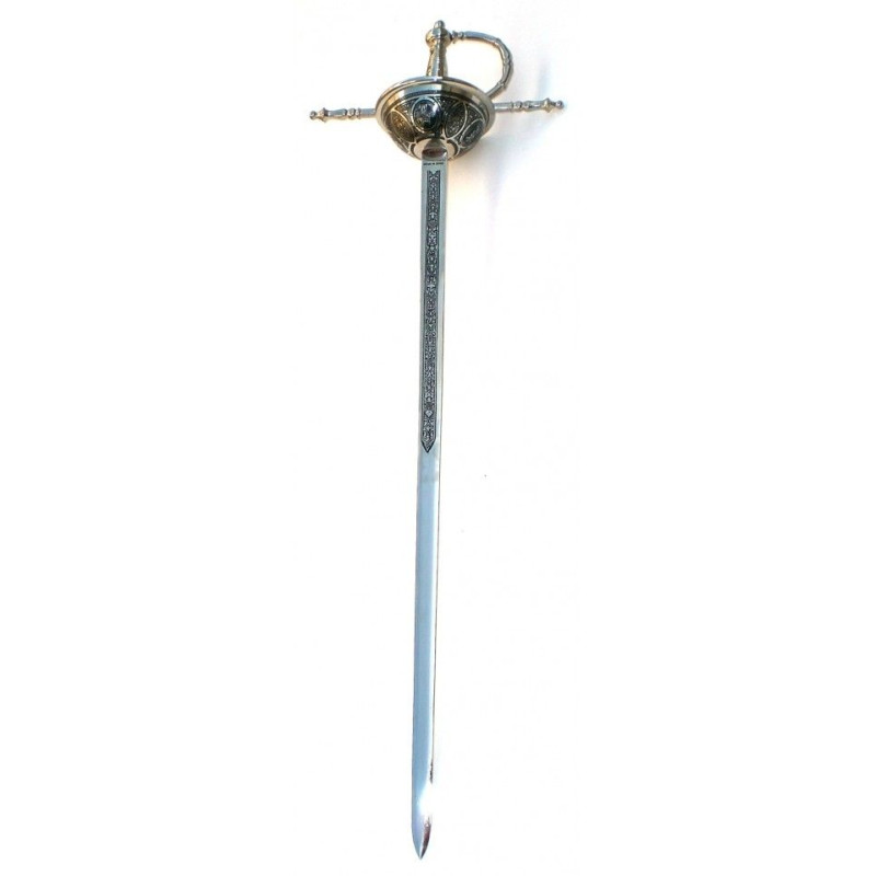 Sword Spanish Cazoleta cadet in aged silver