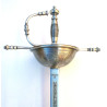 Espada Cazoleta Española natural en plata envejeci