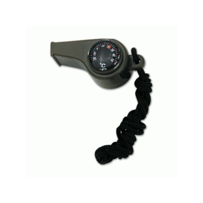 ABS WHISTLE WITH COMPASS THERMOMETER