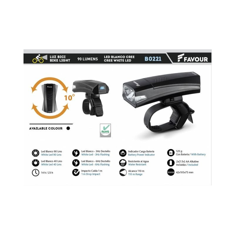 Lanterna BIKE - 90lm - 2AA baterias