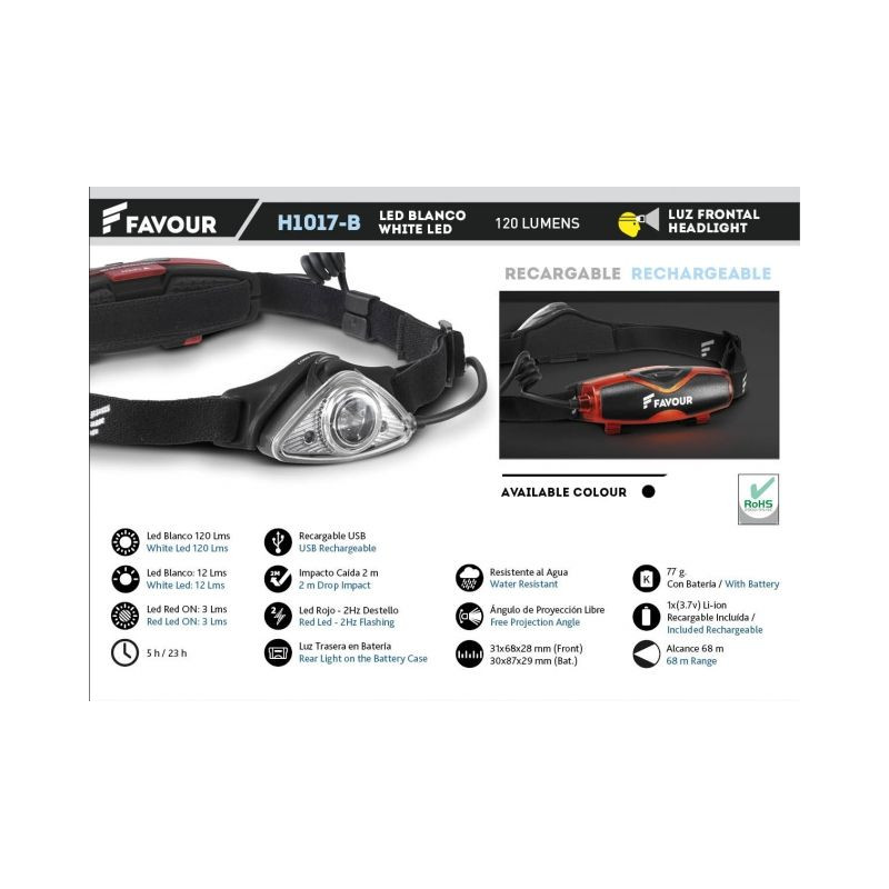 Frontal RECARG.120LM. Negro