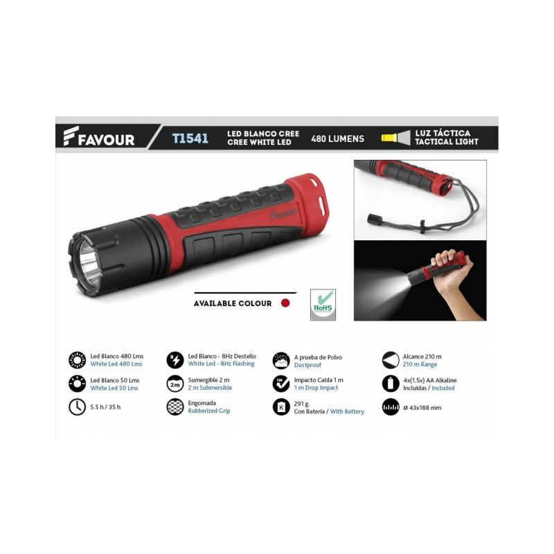 Torcia WATER 480LM. INCLUDE 4 AA